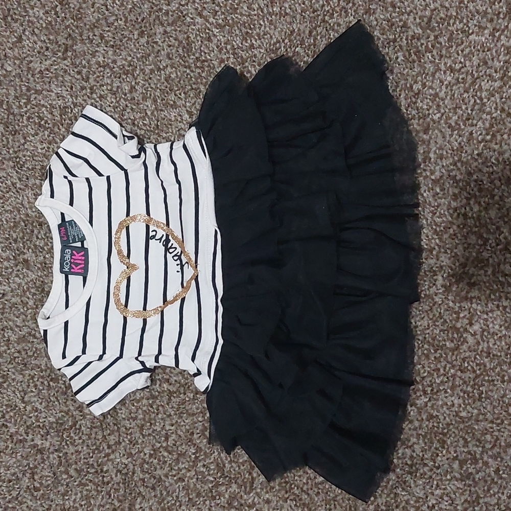 Black and White Striped Koala Kik Dress